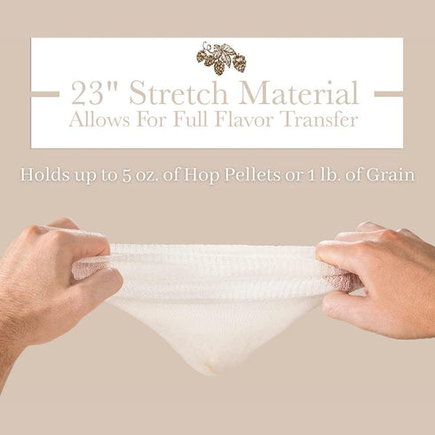 Hops and Grain Muslin Steeping Bag - Cotton Mills Beer Brewing Bags 28” (10 Count) - Microbrew, Homebrew Filtering Accessories - Boiling Bags For ...