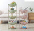 Multifunctional Plastic Storage Basket Floor Tripod Kitchen Vegetable and Fruit Storage Rack Drain Rack (Green, 4 layers)...