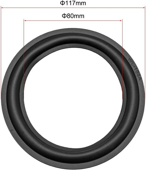 uxcell 4.5 Inch Speaker Rubber Edge Surround Rings Replacement Parts for Speaker Repair or DIY 4pcs...