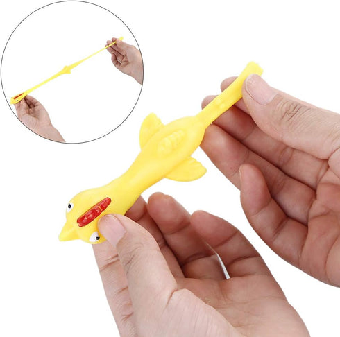 12 PCS Slingshot Chicken Sticky Funny Rubber Chickens Toy Easter Chicks Turkey Toys Gifts for Kids...