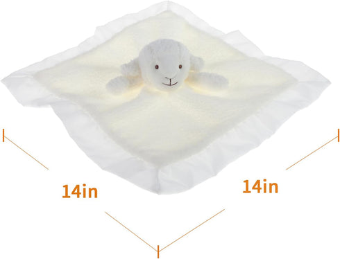 Apricot Lamb Stuffed Animals Soft Security Blanket White Lamb Infant Nursery Character Blanket Luxury Snuggler Plush(White Lamb, 14 Inches)...