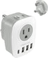 South Africa Power Adapter,VINTAR Type M Plug Adapter with 1 USB C,3 USB Ports and 2 American Outlets,6 in 1 South Africa Travel Plug Adapter for ...