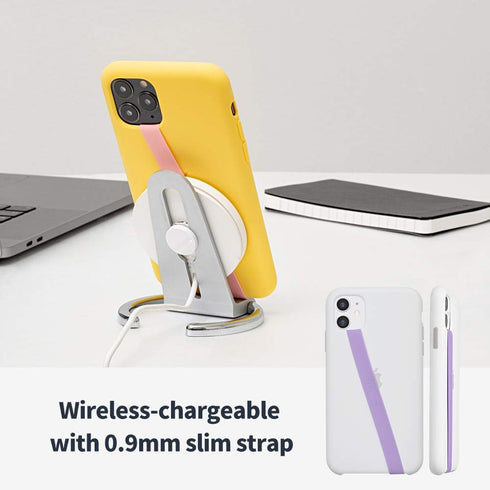 Sinjimoru Silicone Stretching Strap as Phone Grip Holder, Slim Grip Tape for iPhone Case, Secure Phone Strap as Cell Phone Holder. Sinji Loop Blac...