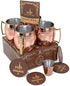 Hammered Moscow Mule Copper Mug Set of 4| Stainless Steel Lining | 16 oz...