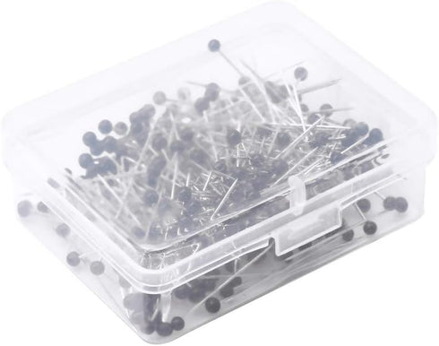 250 Pieces Sewing Pins Ball Glass Head Pins Straight Quilting Pins for Dressmaker Jewelry Decoration, Black...