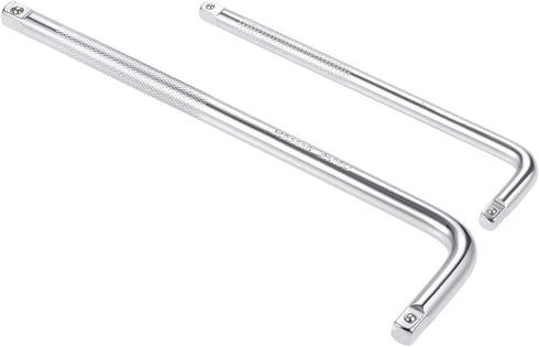 uxcell 1/4" & 3/8" Drive Socket Breaker Set, L Shape Extension Bar Wrench, CR-V...