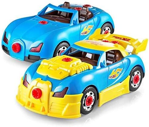 Play22 30 Pcs Take Apart Racing Car Toddler Toys Set - Build Your Own Car with Drill, Engine Sounds & Lights - Toy Car Constructions Set Stem Buil...