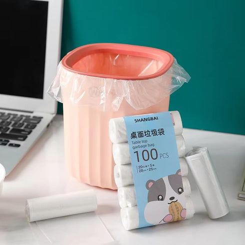 Small Desktop Trash Can with Lid for Desk Trash Cans Cute Mini Garbage Bin Press-top Wastebasket for Office Countertop Coffee Table Desk (Trash Ba...