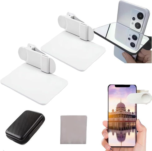 2024 Smartphone Camera Mirror Reflection Clip Kit -?New Version? Smartphone Selfie Reflector, Adjustable Mobile Phone Reflection Camera Clip, Mirr...