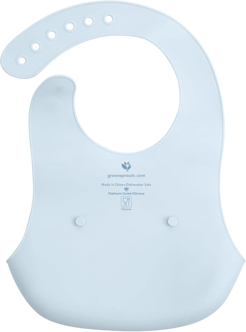 green sprouts Unisex Baby Scoop Silicone Bib, Light Blueberry...