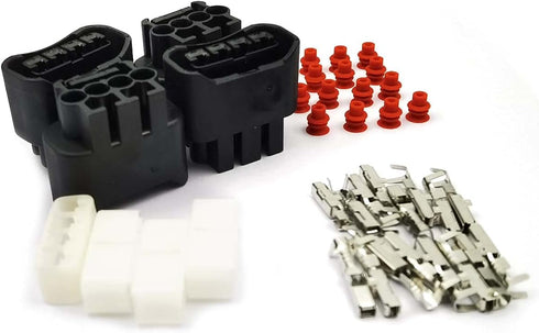 8Pcs Ignition Coil 4 Pin Plug Connector Denso waterproof black socket #90980-11885/7283-7449 Compatible with To-yota Le-xus Camry Yaris...