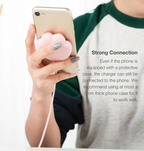 Pink Wireless Charger for iPhone, Charger Wireless 15w Samsung,Wireless Cell Phone Charger for Android,Wireless Travel Charger for Galaxy (No AC A...