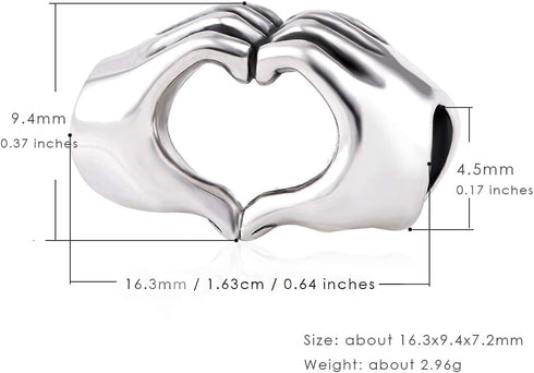 GW 925 Sterling Silver Heart Charms Fit for Bracelets Pendant for Necklace for Women...