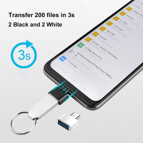 USB C to USB Adapter 4 Pack, USB Female to USB C Male OTG Adapter, USB C Adapter Compatible with MacBook Pro, Samsung Galaxy, Type-C Phones, Lapto...