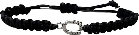 Girls Horse Bit Charm Bracelet, Horse Lovers Equestrian Jewelry - Adjustable Friendship Braided String Stirrup Bracelet for Women, Teens and Girls...