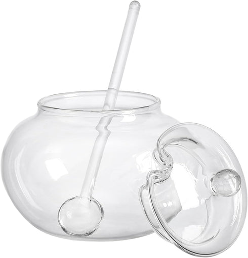 123Arts Clear Glass Sugar Bowl With Lid and Sugar Serving Spoon,8 ounces...