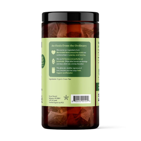 Paromi Palace Organic Green Tea, Signature Jar, 15 Count...