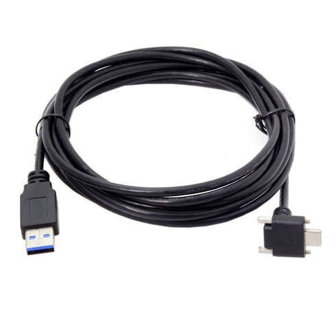 chenyang USB 3.0 to USB C 90 Degree Angled Data Cable with Panel Mount Screw for Industrial Camera 5.0M...