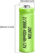 JINTION NIMH 2/3AAA Rechargeable 2/3 AAA Batteries 1.2V 400mAh Rechargeable Battery Batteries Button Top 5 pack(They are not AAA Size Batteries)...