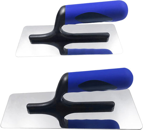 Stainless Steel Venetian Plaster Trowel 2 PC (Small: 200mm x 80mm & Medium: 240mm x 100mm) Paint Plastering Finishing Hand Tools...