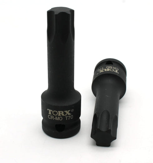 TMAX T70 3 Inch Long Torx Star 6 Point Black Impact Bit Socket Auto Repair Tool 1/2 Inch Square Drive...