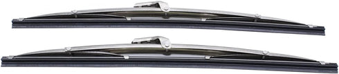 1 Pair SHLPDFM 12" Polished Stainless Steel Front Windshield Wiper Blades worked with the curved arms and the straight arms...