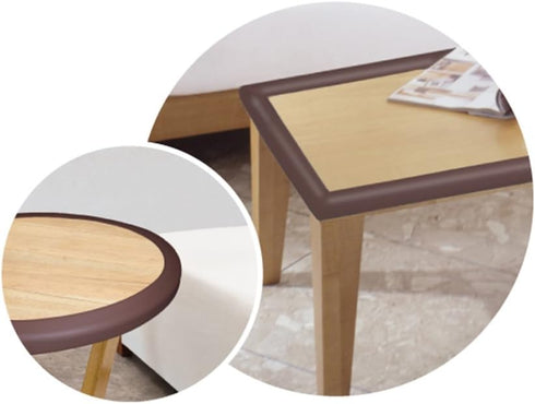 KidKusion Table Cushion | Made in USA | 16 Feet Edge + 4 Corners | Brown | Baby Proof Furniture Edge and Corner Guards...