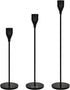 Candle Stick Holders Set of 3, Metal Taper Candle Stands Set Modern Elegant Decorative for Dinning Fireplace Wedding Party - Black...