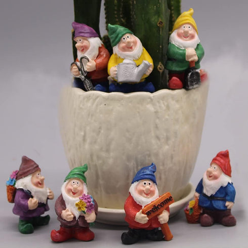 PEATOP Fairy Garden Accessories, Garden Gnome Figurines Set of 7, Miniature Gnome Figurines for Plant Pots Decor, Home Decoration, Fairy Garden...