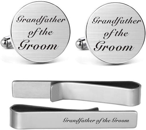 Stepfather of the Groom Cufflinks Engraved Novelty Accessory Anniversary Wedding Party Stepfather Cufflinks & Tie Clip Bar Tacks...