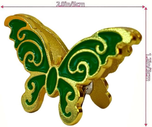 2PCS OEAYA Metal Butterfly Binder Clips 2Inch Zinc Alloy Paper Clamps Clips Large Binder Clips for Office Supplies (Green)...