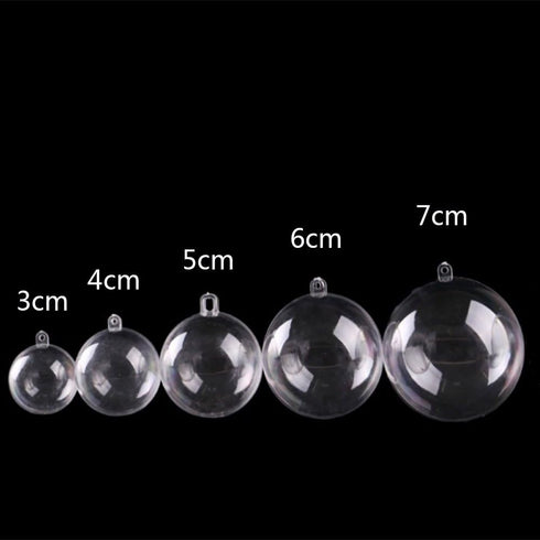 25 Set 50 Pieces Christmas Clear Plastic Fillable Ornaments, DIY Bath Bomb Mold,Acrylic Clear Plastic Ornaments Balls Fillable Wedding Party Decor...