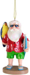 Santa with Parrot and Surfboard Ornament 3 3/4 Inch...