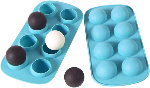 Webake Silicone Chocolate Candy Molds, Round Sphere Baking Molds for Cordial Truffle, Jello Pudding Ball Ice Cube Peanut Butter, Set of 3, Bonus F...