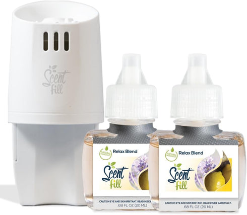 Scent Fill Relax Blend Plug in Air Freshener, Scented Oil Refills, 2 Refills + Diffuser...