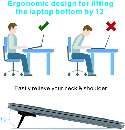 Self-adhesive mini portable laptop stand, invisible computer stand, foldable ergonomic desktop stand, compatible with MateBook X pro, D14, MacBook...