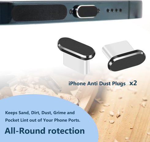 USB C Dust Plug, Type C Anti Dust Cover Protector Cap with Phone Speaker Cover Compatible with iPhone 15 Series, Samsung Galaxy S22/S21/S20, Note ...
