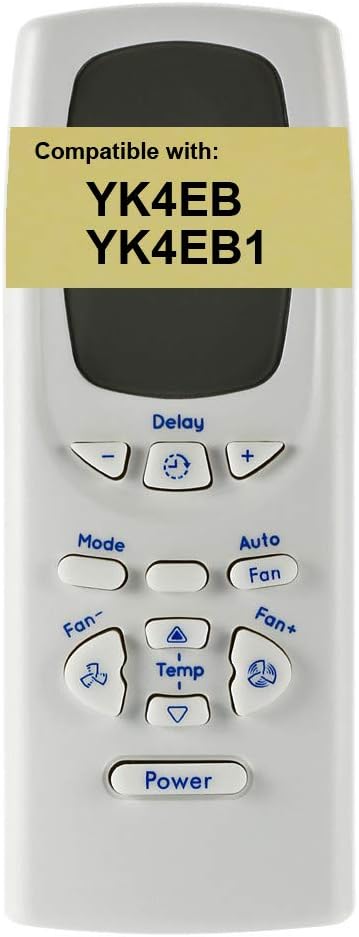 Replacement for GE Air Conditioner Remote Control YK4EB Works for AEW12ANL1 AEW12ANW1 AEW18DN AEW18DNH1...