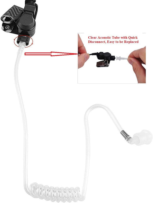 Replacement Acoustic Tube with Connector Compatible with Motorola Kenwood Surveillance Kit Earpiece Headset (5 Packs)...