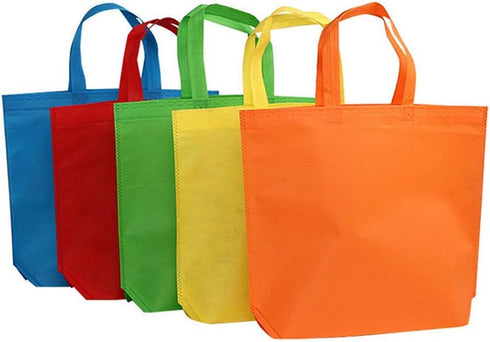 10PCS Reusable Tote Bags Travel To-Go Kicthen Dining Food Non-woven Fabric Shopping Grocery Bags with Handles...