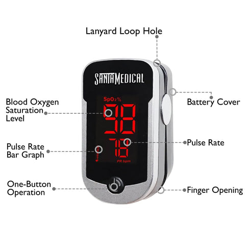 Deluxe SM-110 Finger Pulse Oximeter with Carry Case and Neck/Wrist Cord...