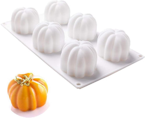 Pumpkin Silicone Mold 6 Cavities Cupcake Baking Pan Mousse Tray Molds Kitchen Cake Decoration Fondant Mold for Halloween...