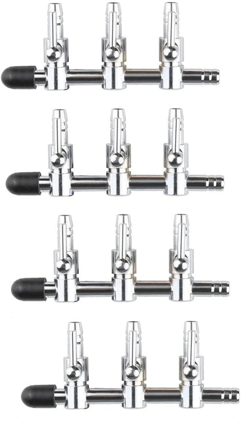 Aquarium Fish Tank Air Flow Control Lever Pump 3 Way Inline Manifold Air Flow Pump Tubing Splitter Lever Control Valve 4-Pack...
