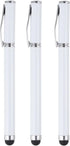MECCANIXITY 3pcs Ballpoint Pen with Stylus Tip 2 in 1 Ink Pen & Fine Point Rubber Stylus Pens for All Capacitive Touch Screens Universal, White...