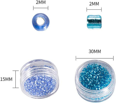 LONGWIN Multicolor 11/0 2mm Glass Seed Beads Approx 9600pcs Crystal Beads in 12 Colors Jewelry Making Supply for DIY Projects, Bracelets, Necklace...