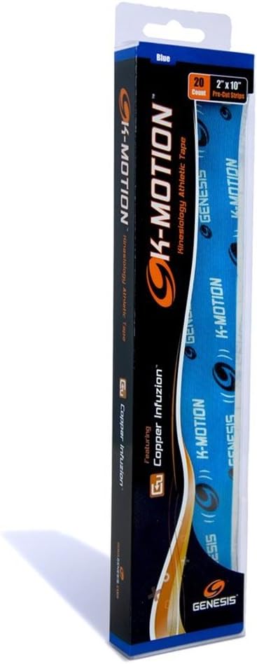 Genesis K-Motion Tape with Copper Infuzion- Blue Pre-Cut Pack...