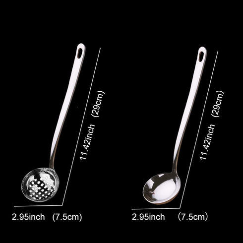 Metal Soup Ladle,18/8 Stainless Steel Ladle Spoon And Strainer Scoop Set Of 2 With Holes,Cooking Utensil For Kitchen...