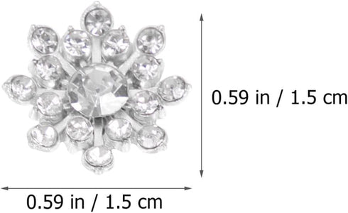 Christmas Snowflake Buttons Pearl Rhinestone Buttons Flat Back Flower Buttons Pearl Sew on Clothing Buttons for DIY Crafts 30Pcs Silver 1 Silver S...