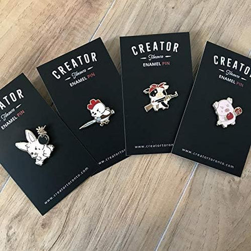 Vegan Cow Pin | Enamel Pin | Lapel Pin | Brooch | Metal Pin | for Jackets, Shirts, Backpacks | Cruelty Free Thug Cow...