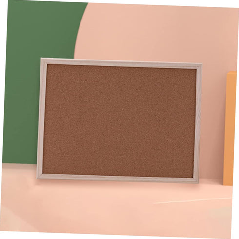 STOBOK Wooden Frame Message Board Notice Board Small Staples Cork Board Tack Board Wood Easel Display Stand Cork Notice Board Decorative Hanging P...